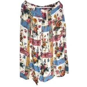 Vintage Chagall Long Flowy Floral Skirt Made In Canada With Pockets Size 14 EUC